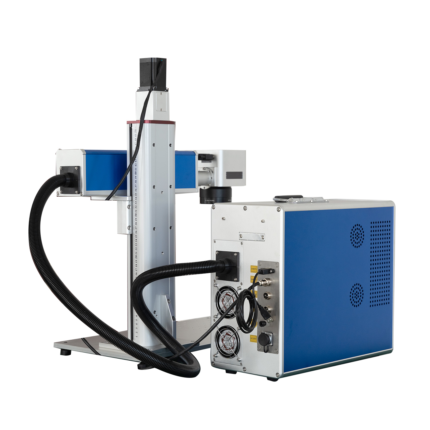Máquina de corte a laser de fibra motorizada Raycus Jpt 20W 30W 50W 60W 80W 100W 120W para metal plástico